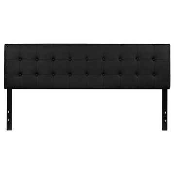 Flash Furniture Lennox Upholstered King Panel Headboard in Black