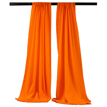LA Linen Polyester Poplin Backdrop Drape 96"x58", 2 Pack, Orange