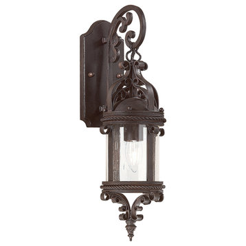 Pamplona, Outdoor Wall Lantern, 19", Old Bronze Finish, Clear Glass