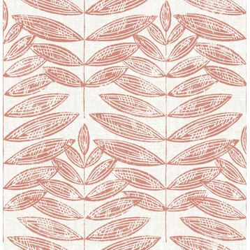 2999-25103 Akira Coral Leaf Wallpaper in Red Color with Bright Earthy Elegance