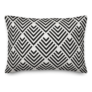 Black Geometric Arrow Outdoor Throw Pillow, 14"x20" - Contemporary - Outdoor  Cushions And Pillows - by Designs Direct | Houzz