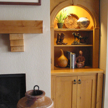 Keystone Arch, Flutes, and Bun Feet on Fireplace Built-ins