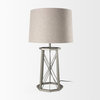 Raen Gray Metal Octagonal Base With Beige Shade Table Lamp