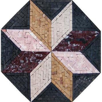 Octagon Floor Medallion, Auseklis, 12"x12"