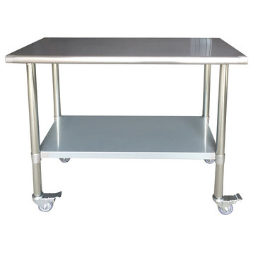 Stainless Steel 48" Table With Casters
