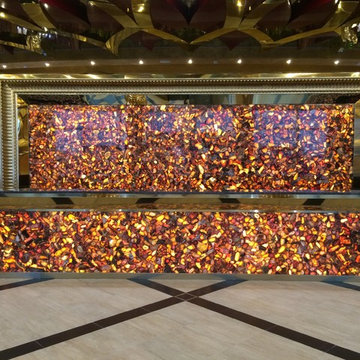 Luxury Agate Cezane Semi Precious Stone Hotel Desk / Lobby
