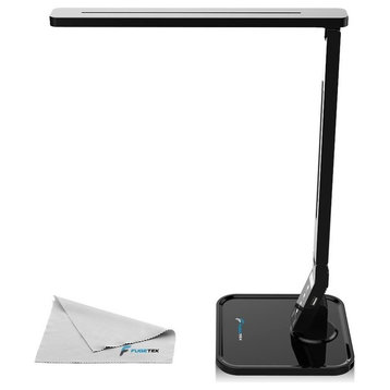 Led Desk Lamp Exclusive Model With Recessed Leds, 5-Level Dimmer -Jet Black