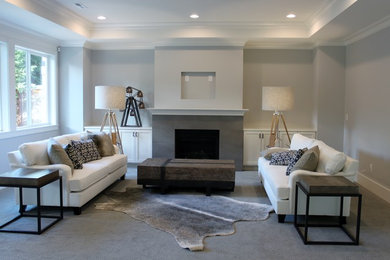 Design ideas for a contemporary family room in Seattle.