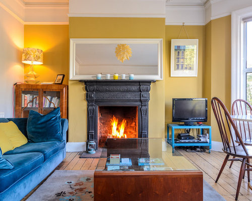 Black And Mustard Living Room Houzz