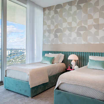 Vibrant Twin Bedroom | Textured Layers and Playful Color