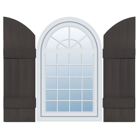 Standard Size Four Board Joined w/Arch Top Shutters, Musket Brown, 85" x 14"