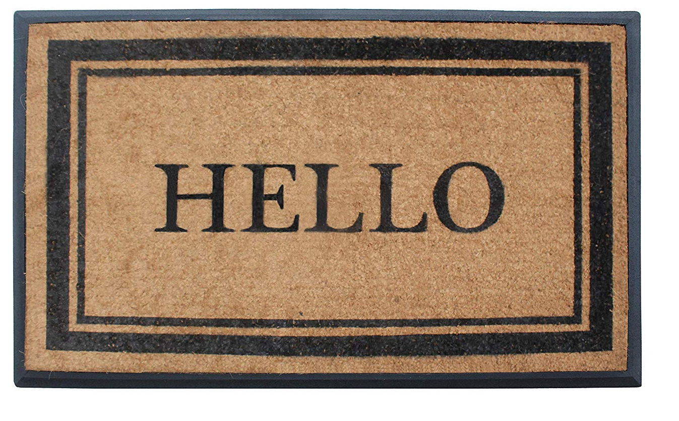 A1HC Natural Coir Monogrammed Picture Frame Door Mat outlet For Front Door, Anti-Shed Treated Durable Doormat for Outdoor Entrance, 24