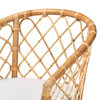 Steele Modern Bohemian Rattan Collection, White/Natural Brown, Dining Chair