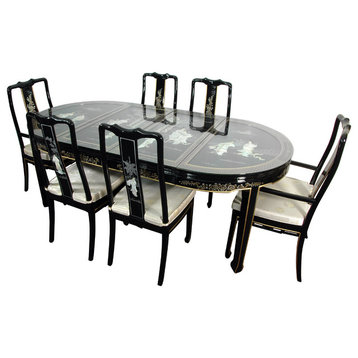 Lacquer Dining Room Set, Black Mother of Pearl