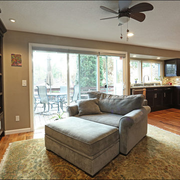 Kitchen & Media Wall Espresso Brown Cabinetry