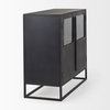 Sloan Dark Wood WithBlack Metal Frame Accent Cabinet