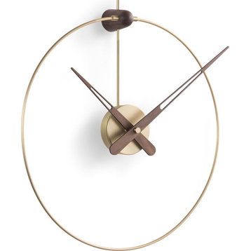 Nomon Micro Anda G Wall Clock Brass/Walnut