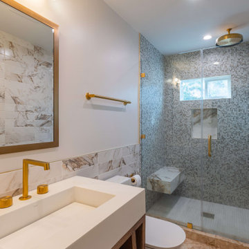 Kitchen and Bath Remodel with Gold Accents