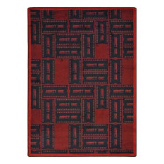 Joy Carpets Any Day Matinee, Theater Area Rug, Admit One, 5'4"X7'8", Burgundy
