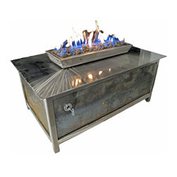IMPACT Fire Tables - IMPACT Fire Table, Stainless Steel, Industrial, Rectangular, LP or Natural Gas - Fire Pits