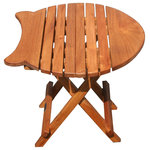 Chic Teak - Teak Wood Fish Folding Picnic Table - This solid Teak Fish Picnic Table is truly the Catch Of The Day. This fun fish shaped table is right at home at beach or on dry land, and is ready to help you entertain no matter where you use it. It is easy to store and to use with it's folding design. Space saver for indoor and outdoor use.