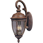 Maxim Lighting International - Knob Hill Cast 3-Light Outdoor Wall Lantern - Create a welcoming exterior with the Knob Hill Cast Outdoor Wall Sconce. This 3-light wall sconce is finished in a unique color with glass shades and shines to illuminate your home's landscaping. Hang this sconce with another (sold separately) to frame your front door.