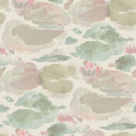 Water Lily Blush and Teal Peel and Stick Wallpaper Bolt