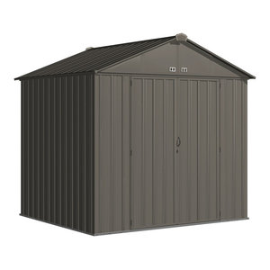steel storage shed 8 x 7 ft. galvanized high gable cream