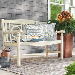 Yorkshire Outdoor Bench Weathered White - Patio Furniture And Outdoor Furniture