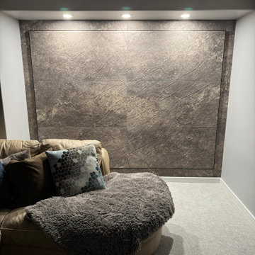 Dark Grey Golden Sunset Travertine Feature Wall
