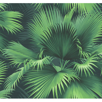 Endless Summer Dark Green Palm Wallpaper, Bolt