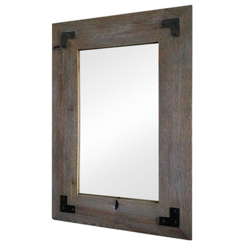 Sweetwater Mirror With Metal Brackets, 24"x36"