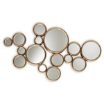 Wholesale Interiors - Cassiopeia Antique Gold Bubble Accent Wall Mirror - Baxton Studio Cassiopeia Modern and Contemporary Antique Gold Finished Bubble Accent Wall MirrorGive your walls an instant update with the enchanting bubble design of the Cassiopeia wall mirror. The Cassiopeia is constructed from metal in a refined antique gold finish. Round mirrors of various sizes are connected in a subtle manner, giving the piece an element of weightlessness. Place this mirror in the bedroom, living room, or any space in need of a charming visual. The Cassiopeia wall mirror is made in China and will arrive fully assembled.
