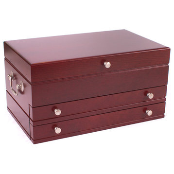 First Lady Jewel Chest, Solid American Cherry Hardwood With Rich Mahogany Finish