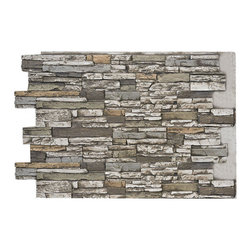 139-36-ALPINE FAUX DEEP STACKED STONE - 36"H - Wall Panels