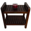 Espalier Lattice Teak Shower Benches With Shelf And LiftAid Arms, 20"