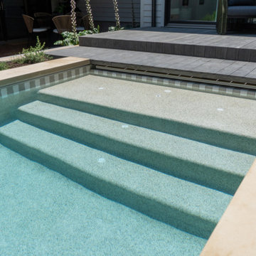 Texas Tiny Pools: Greyscale Striped Pool Waterline