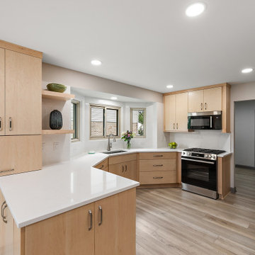 Showplace EVO Frameless Milan Kitchen & Laundry in Natural Maple