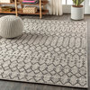 Ourika Moroccan Geometric Indoor/Outdoor Rug, Light Gray/Black, 8x10