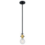 Nuvo Lighting - Nuvo Lighting 60/6987 Mantra - 1 Light Mini Pendant - Mantra; 1 Light; Mini Pendant Fixture; Black FinisMantra 1 Light Mini  Black/Brushed Brass *UL Approved: YES Energy Star Qualified: n/a ADA Certified: n/a  *Number of Lights: Lamp: 1-*Wattage:100w A19 Medium Base bulb(s) *Bulb Included:No *Bulb Type:A19 Medium Base *Finish Type:Black/Brushed Brass