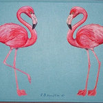 Betsy Drake - Flamingo Door Mat 30x50 - These decorative floor mats are made with a synthetic, low pile washable material that will stand up to years of wear. They have a non-slip rubber backing and feature art made by artists Dick Hamilton and Betsy Drake of Betsy Drake Interiors. All of our items are made in the USA. Our small door mats measure 18x26 and our larger mats measure 30x50. Enjoy a colorful design that will last for years to come.