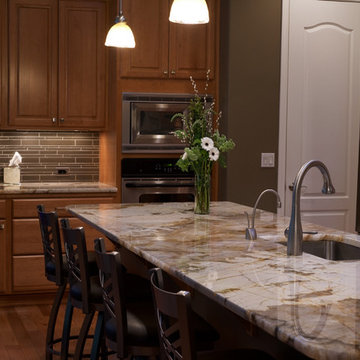 Kitchen Remodel- Translucent Clear Glass Mosaic- Color Simply Taupe - REDMOND WA
