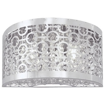 DVI Lighting DVP5831CHCRY Two Light Wall Sconce Eclipse Chrome/Crystal