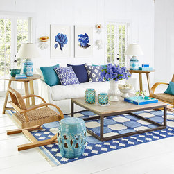 Rectangular Parquet-Top Coffee Table - Coffee Tables
