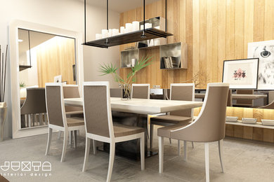 Inspiration for a modern dining room remodel in Other