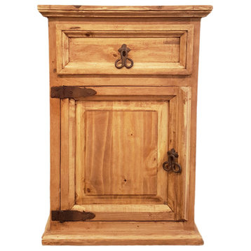 Traditional Rustic Nightstand, Left Side