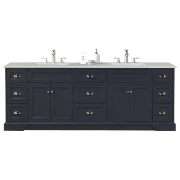 Eviva Epic 84" Transitional Charcoal Gray Vanity With Brushed Nickel Hardware
