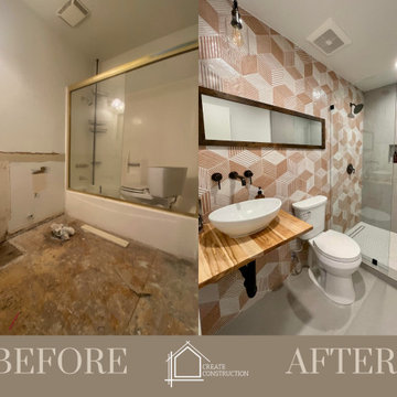 Eclectic style bathroom remodel