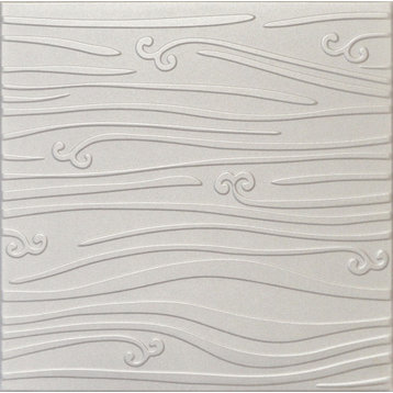 19.6"x19.6" Styrofoam Glue Up Ceiling Tiles R102 Platinum