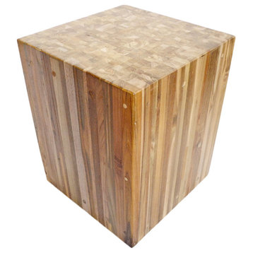 Reclaimed Teak Cube Stool / Side Table